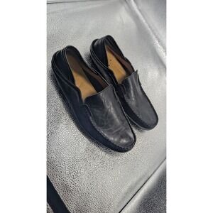 Go Tour Mens Black Leather‎ Penny Loafers Slip On Driving Shoes Moc Toe Classic